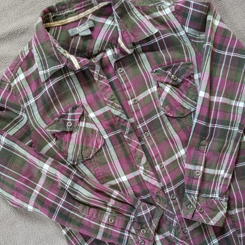 EUC Natural Reflections Green & Purple Flannel